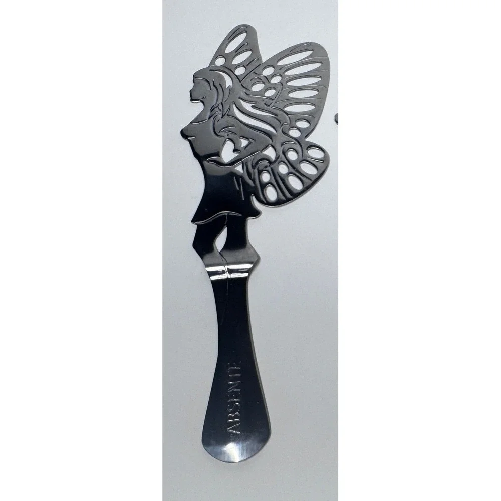 Absente Green Fairy Absinthe Spoons Set of 4 Stainless Steel Slotted Barware